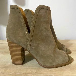 Suede Open Toe Booties